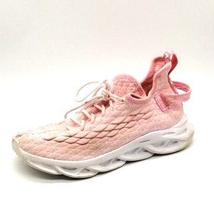 Vitike‎ Womens Lace Up Sneaker Pink Round Toe Cushioned Insole Wedge Heel EUR 37